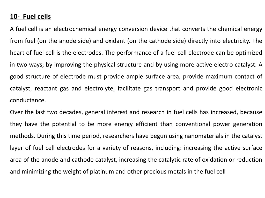 10 fuel cells