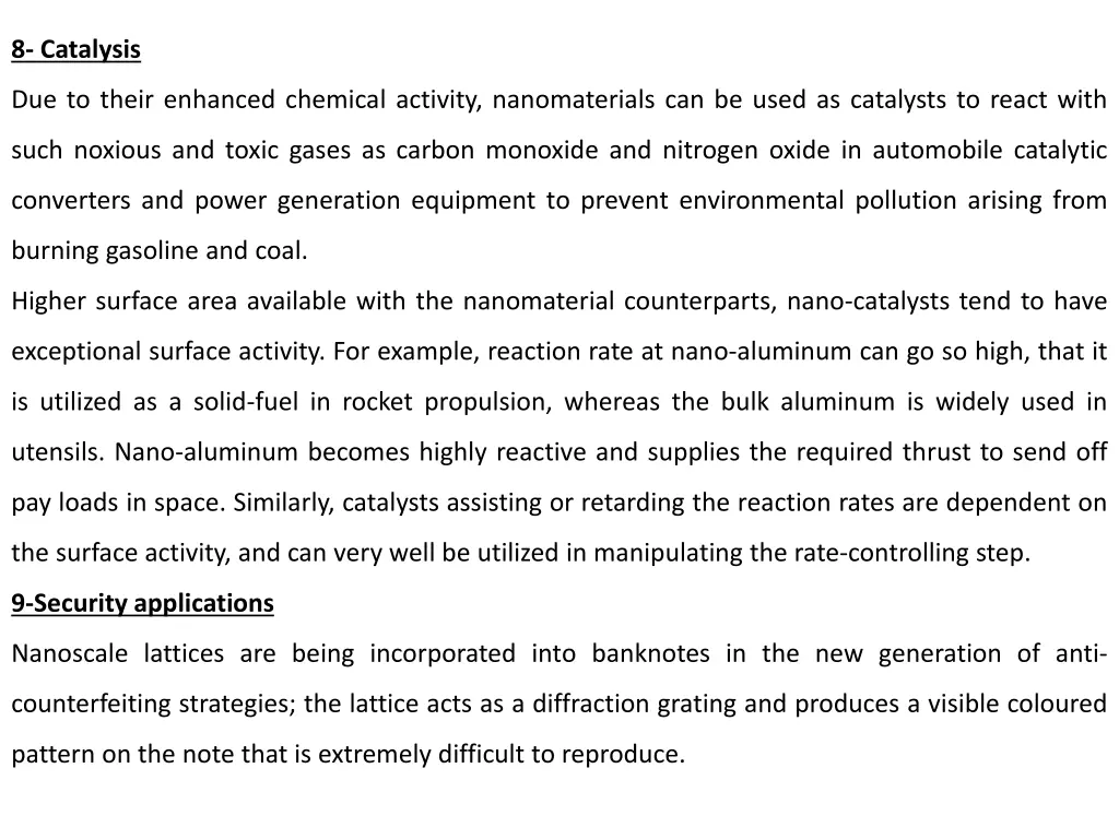 8 catalysis