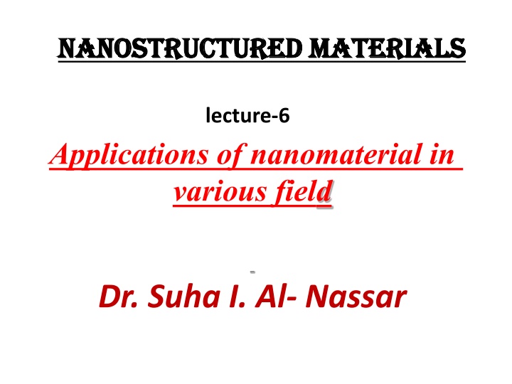 nanostructured materials nanostructured materials