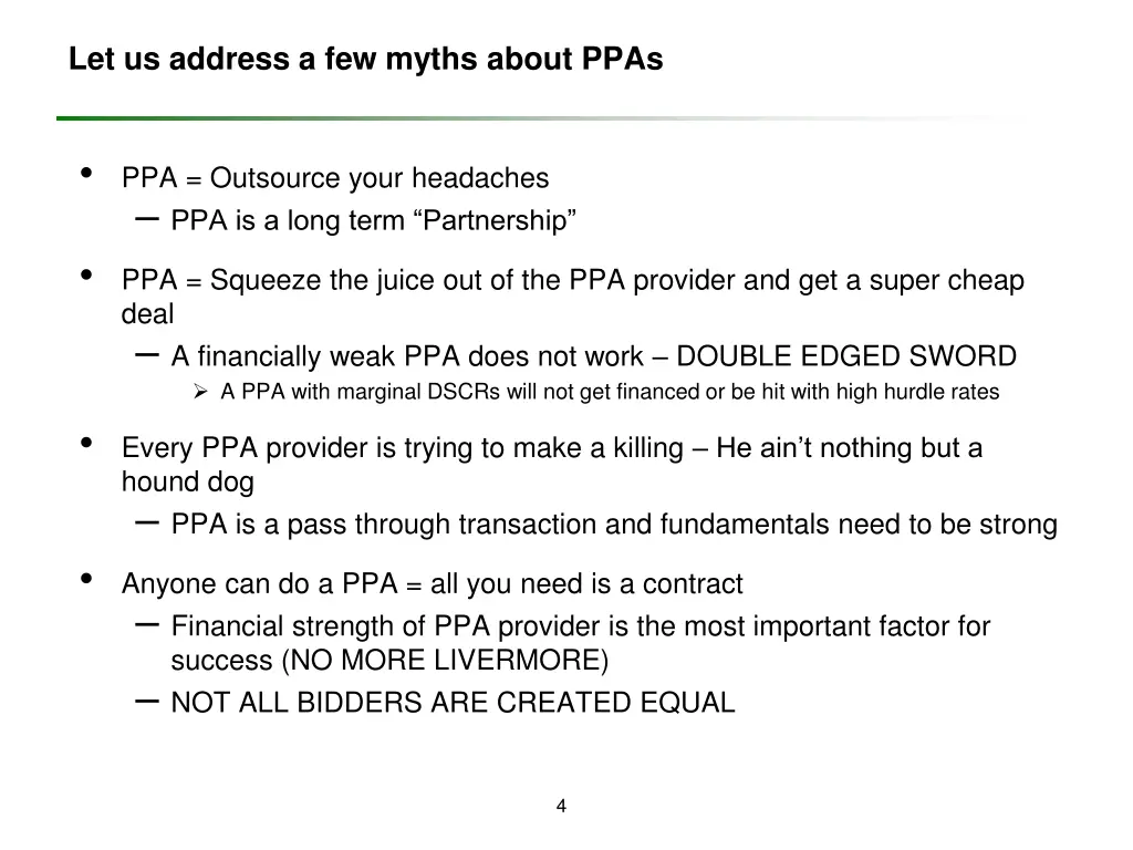 let us address a few myths about ppas