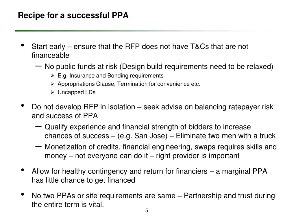 recipe for a successful ppa