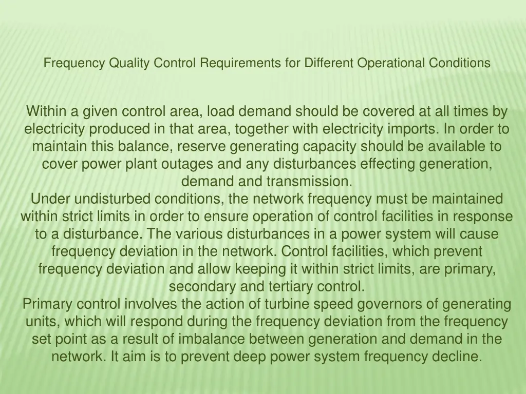 frequency quality control requirements