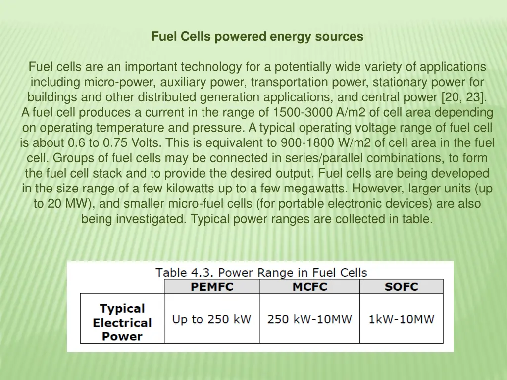 fuel cells powered energy sources