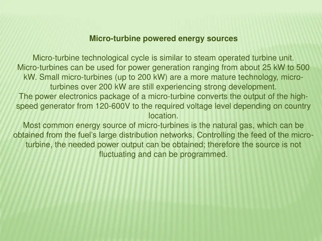 micro turbine powered energy sources