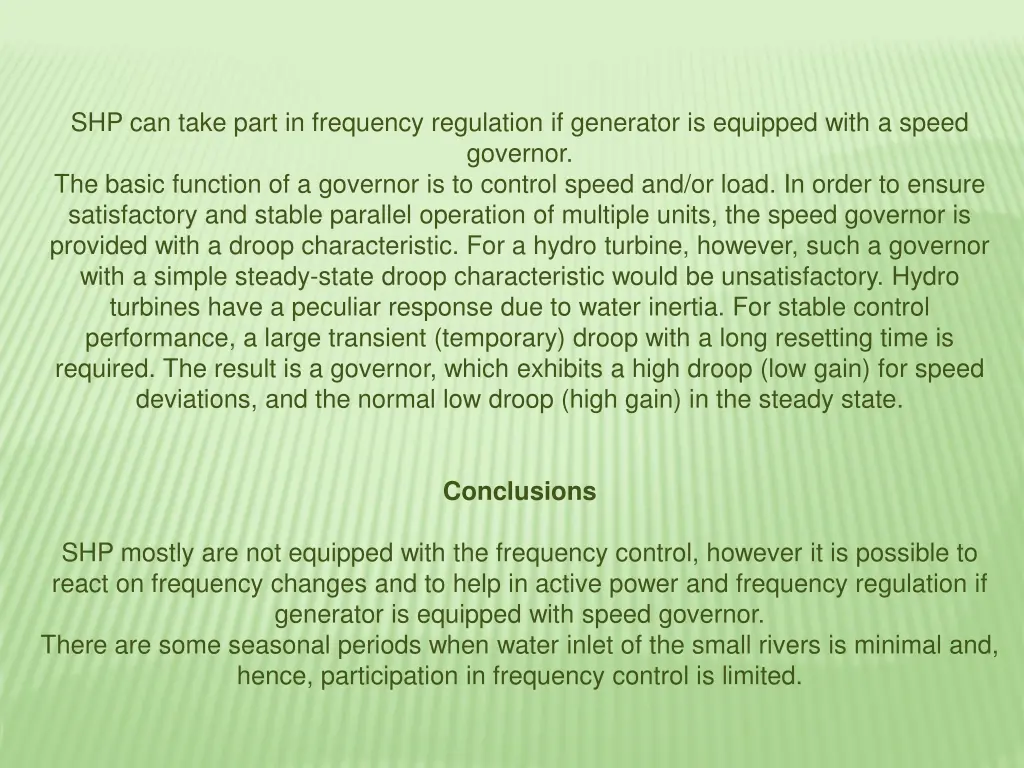 shp can take part in frequency regulation