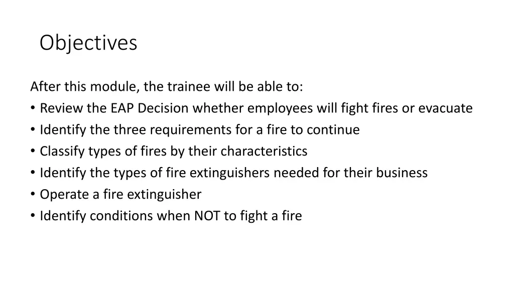 objectives