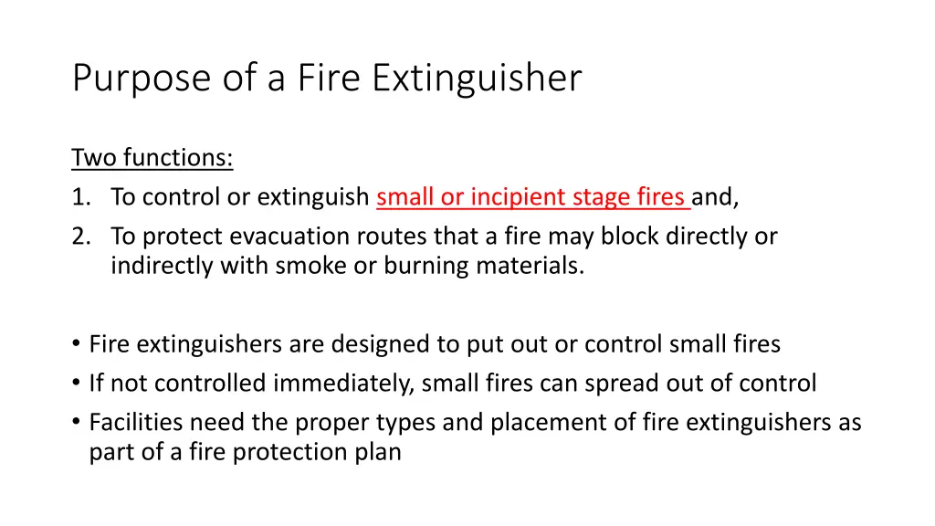 purpose of a fire extinguisher