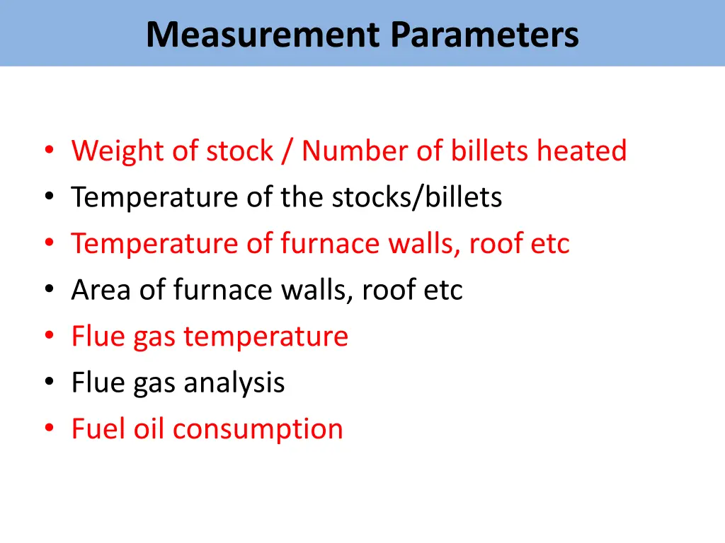 measurement parameters