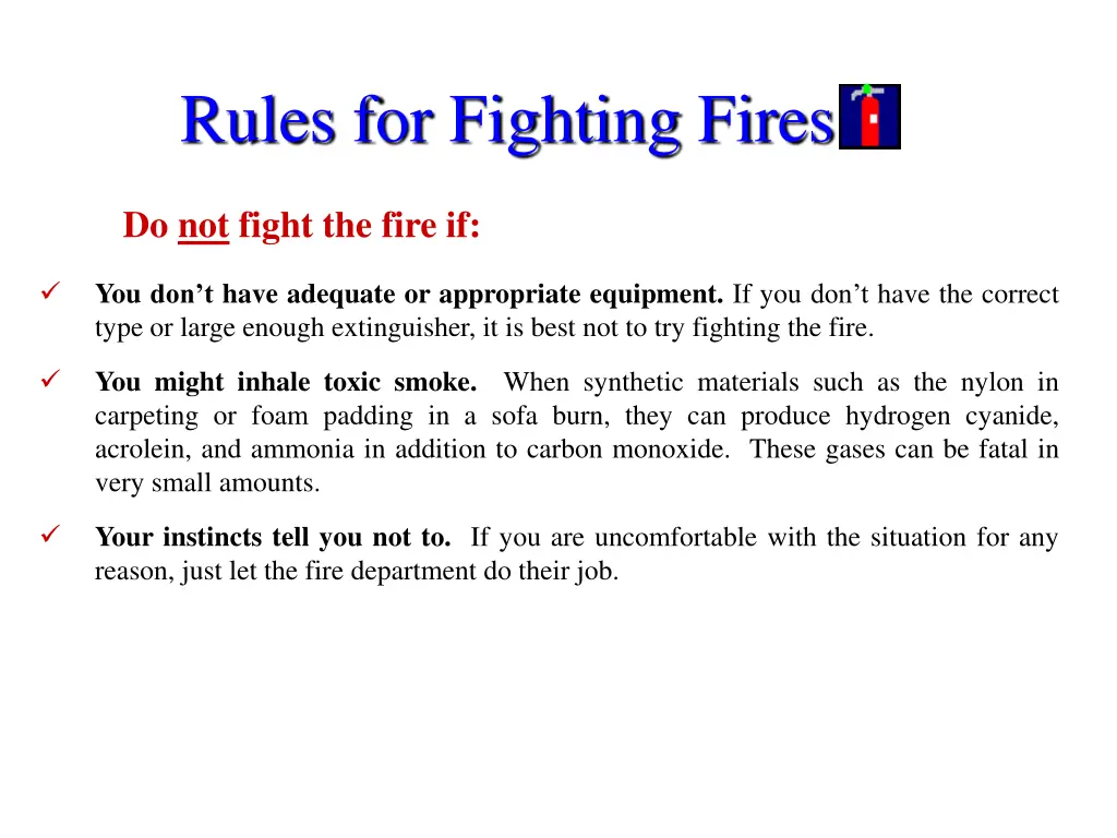 rules for fighting fires 3