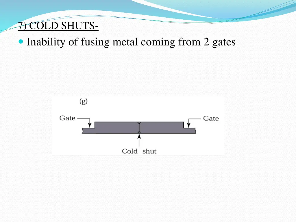 7 cold shuts inability of fusing metal coming