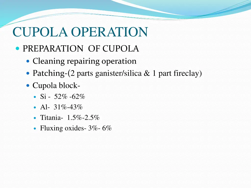 cupola operation