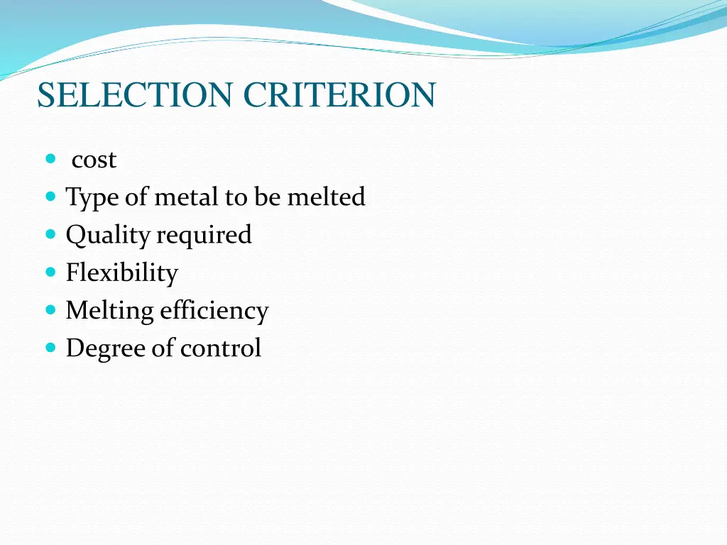 selection criterion