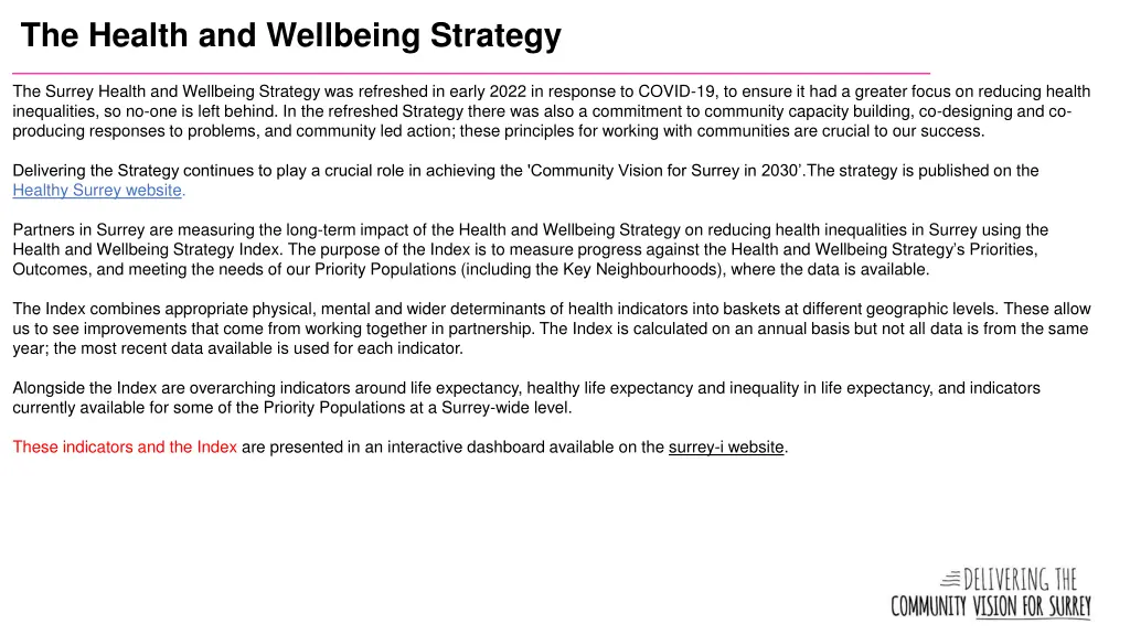 the health and wellbeing strategy