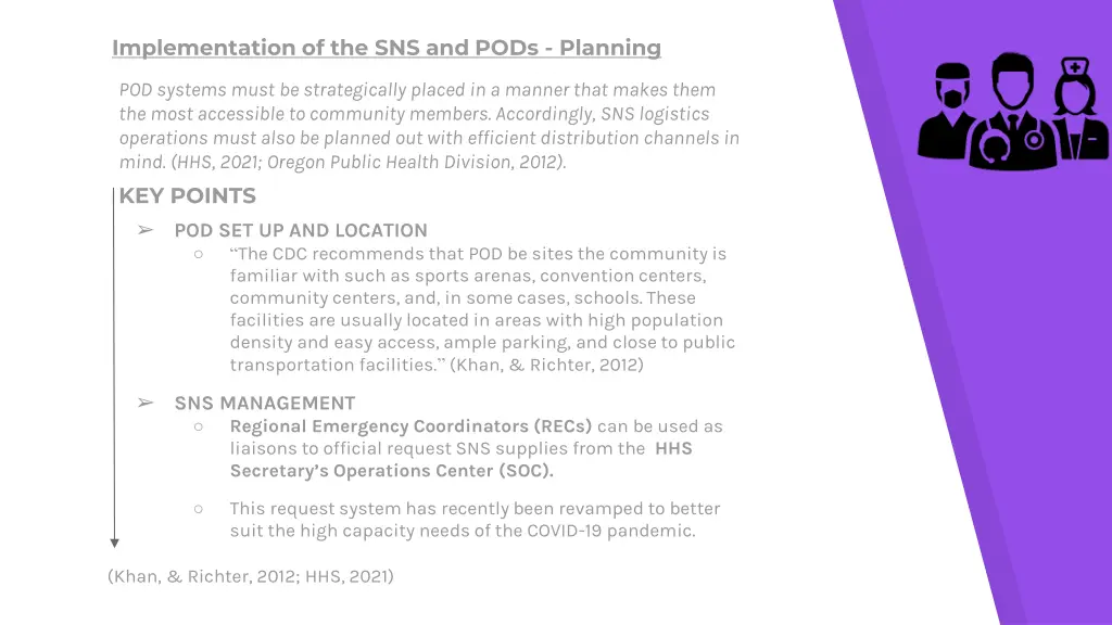 implementation of the sns and pods planning