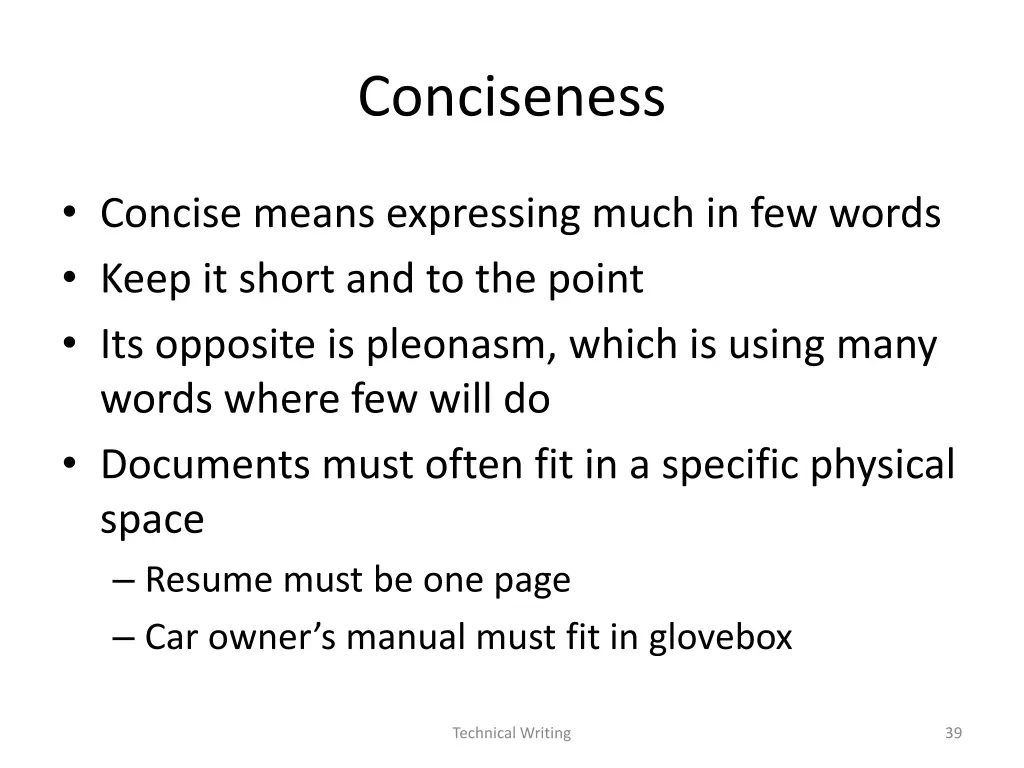 conciseness