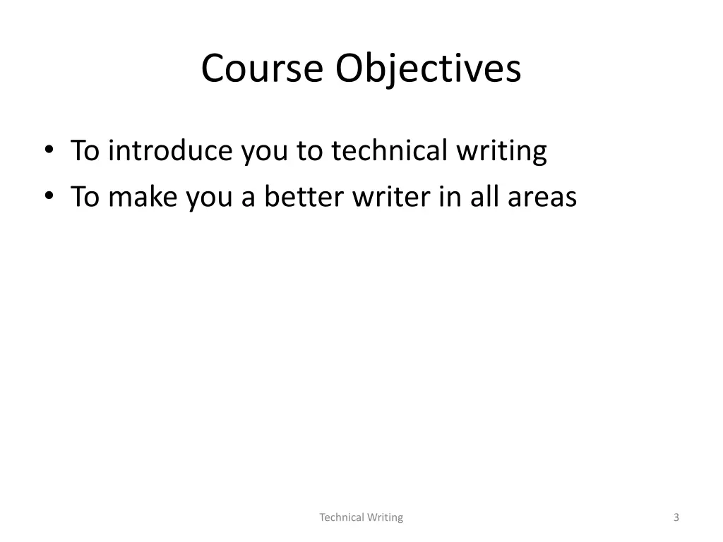 course objectives