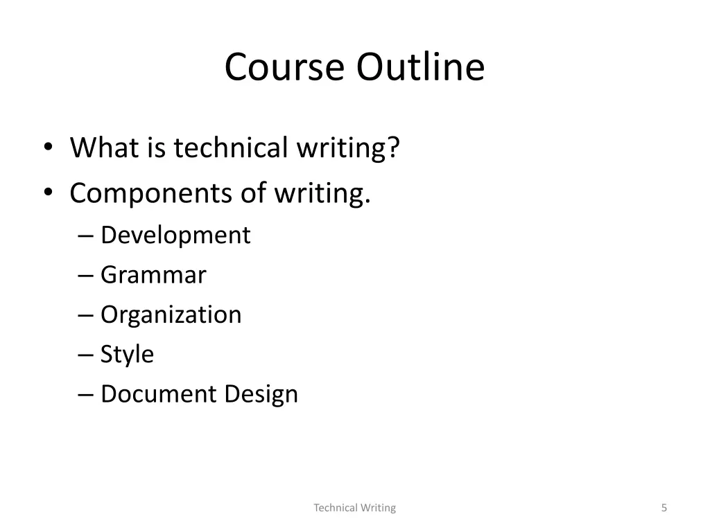 course outline