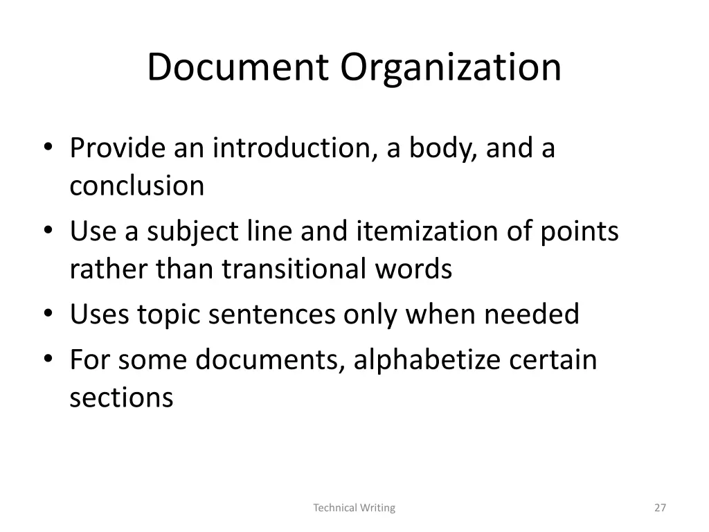 document organization