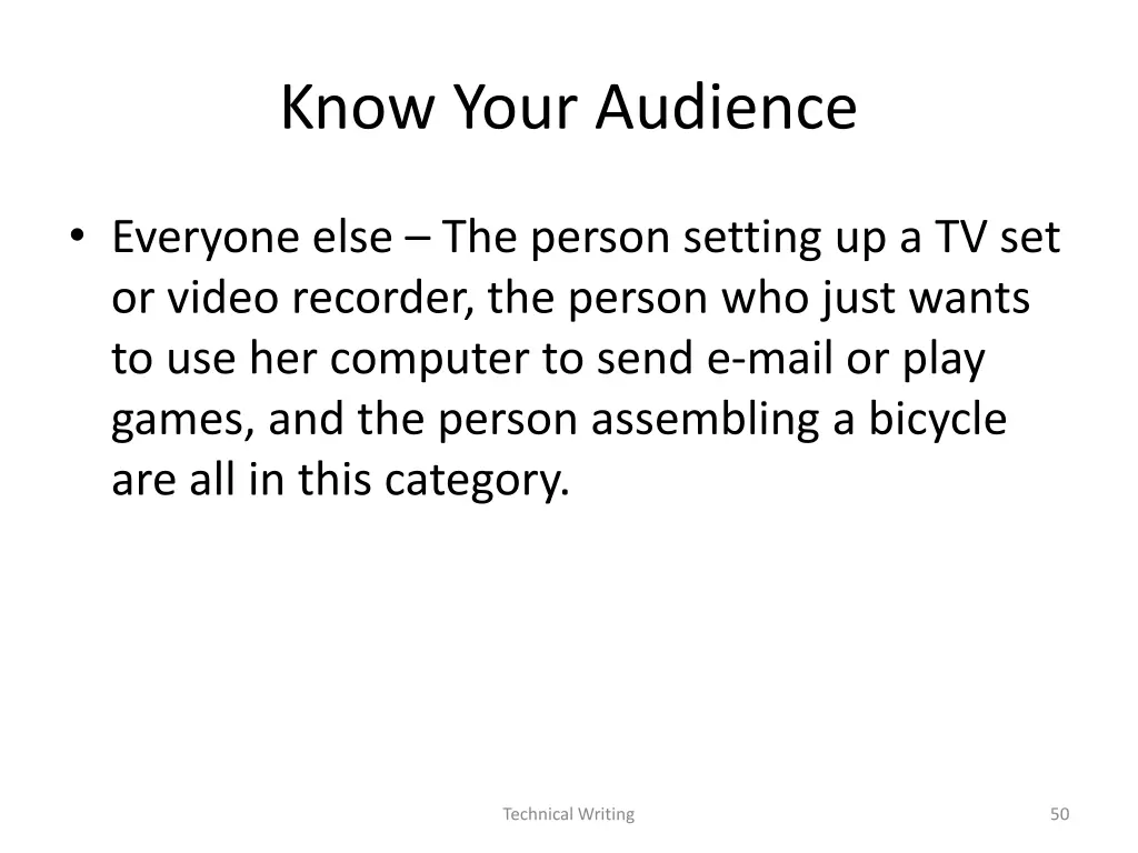 know your audience 1