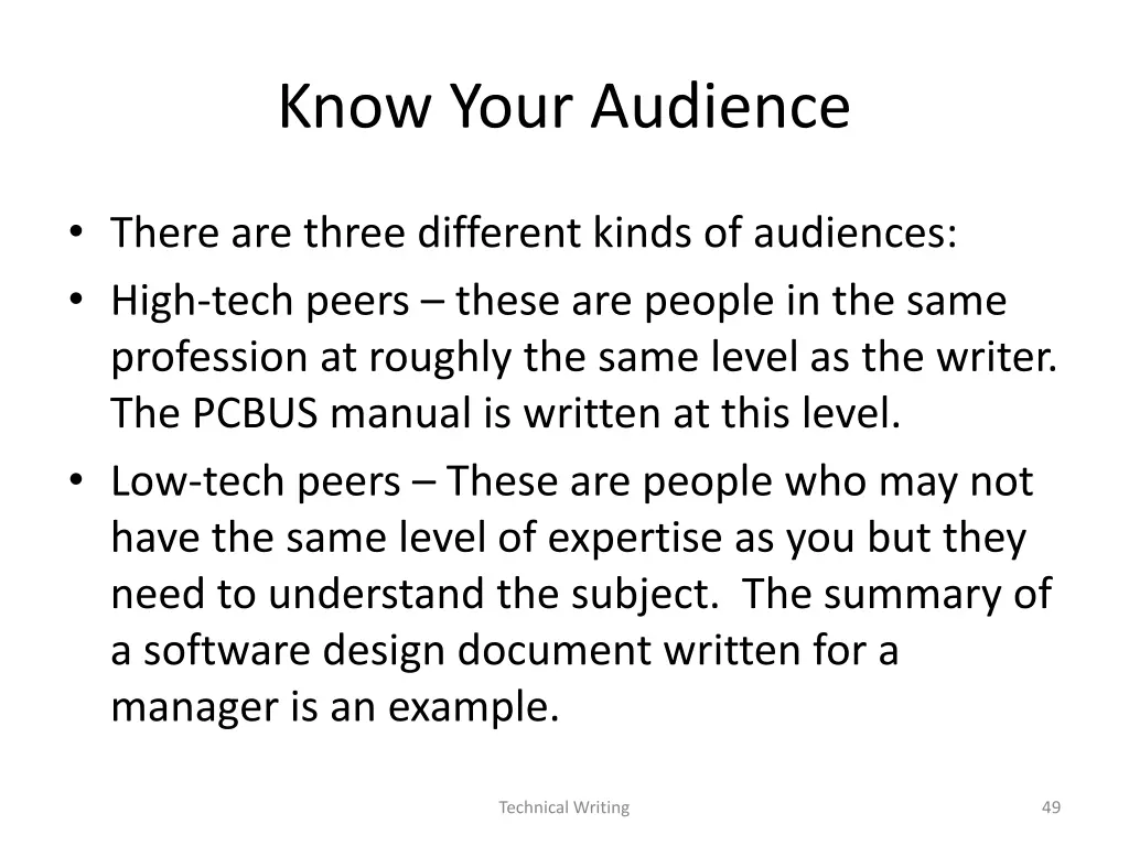 know your audience