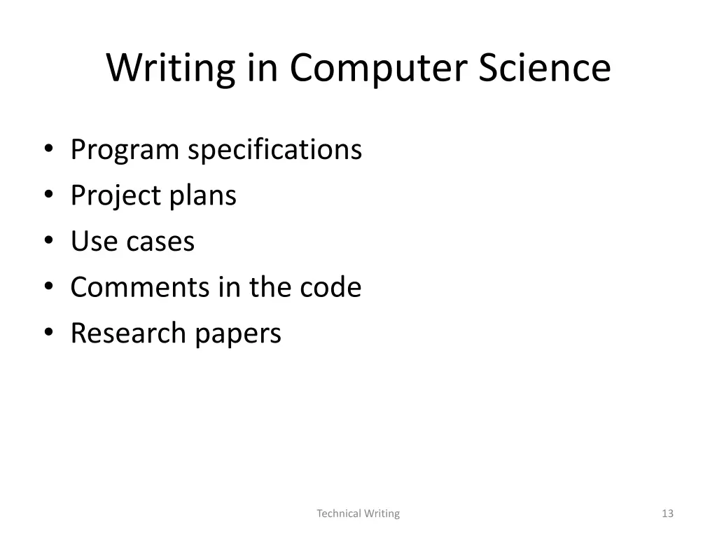 writing in computer science