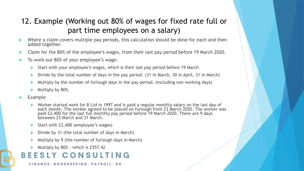 12 example working out 80 of wages for fixed rate