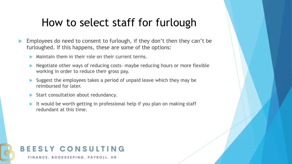 how to select staff for furlough