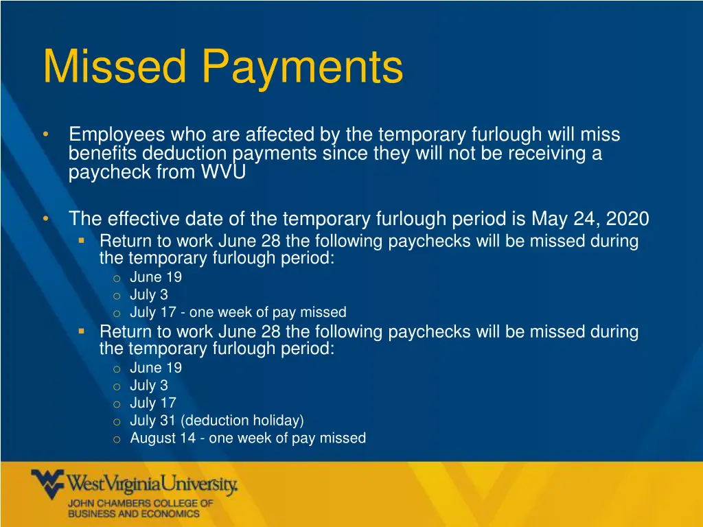 missed payments