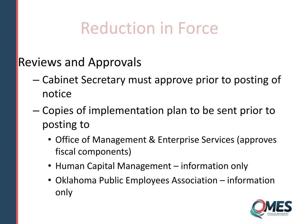 reduction in force 1