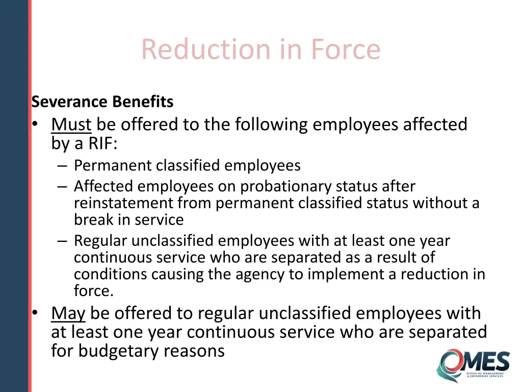 reduction in force 6