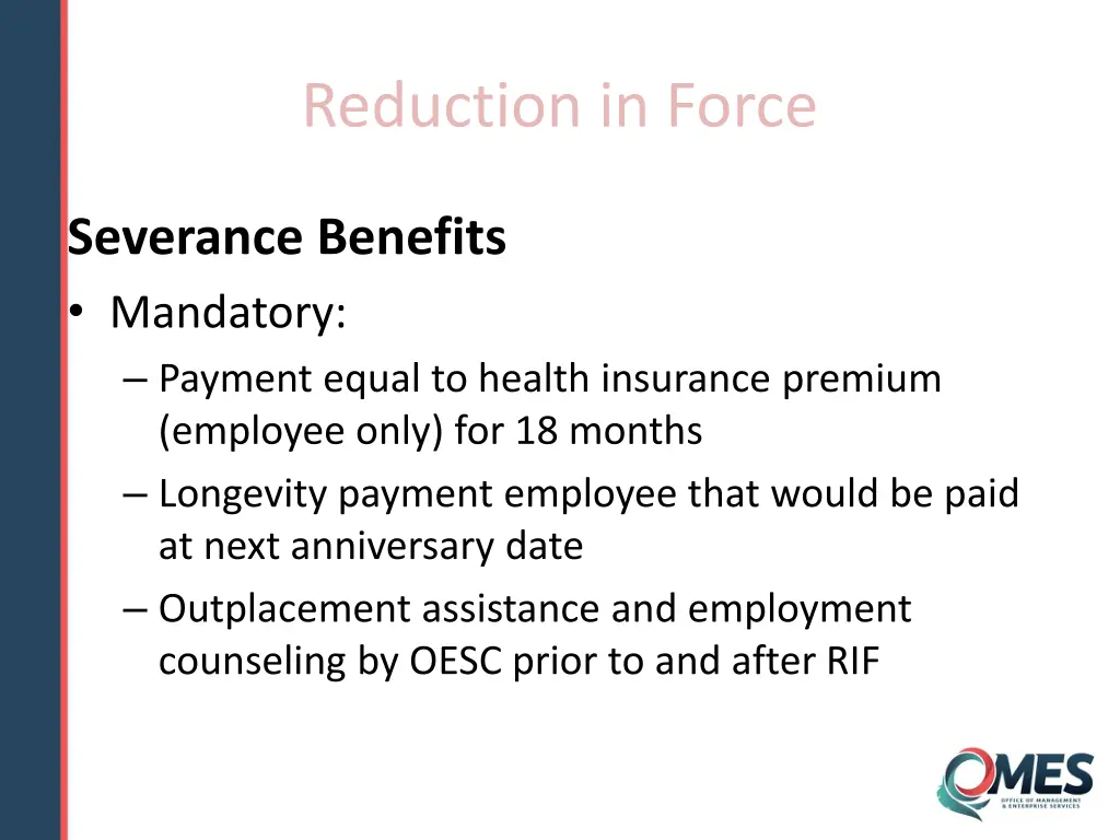 reduction in force 7