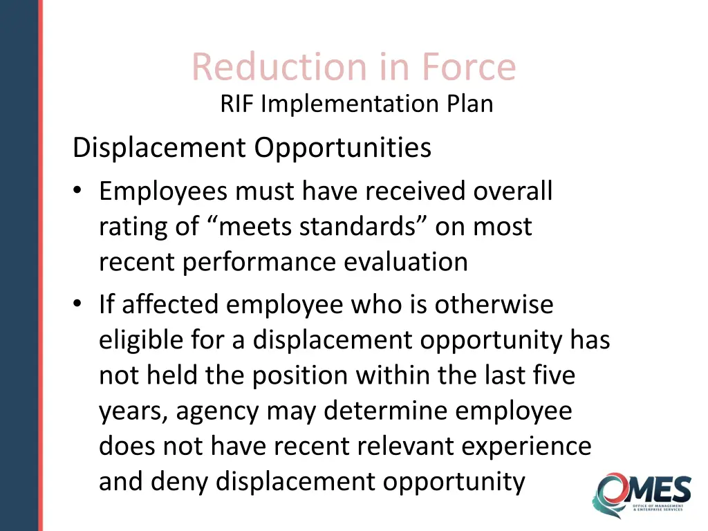 reduction in force rif implementation plan 3