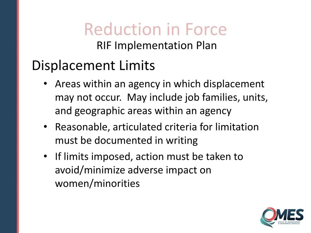 reduction in force rif implementation plan 4