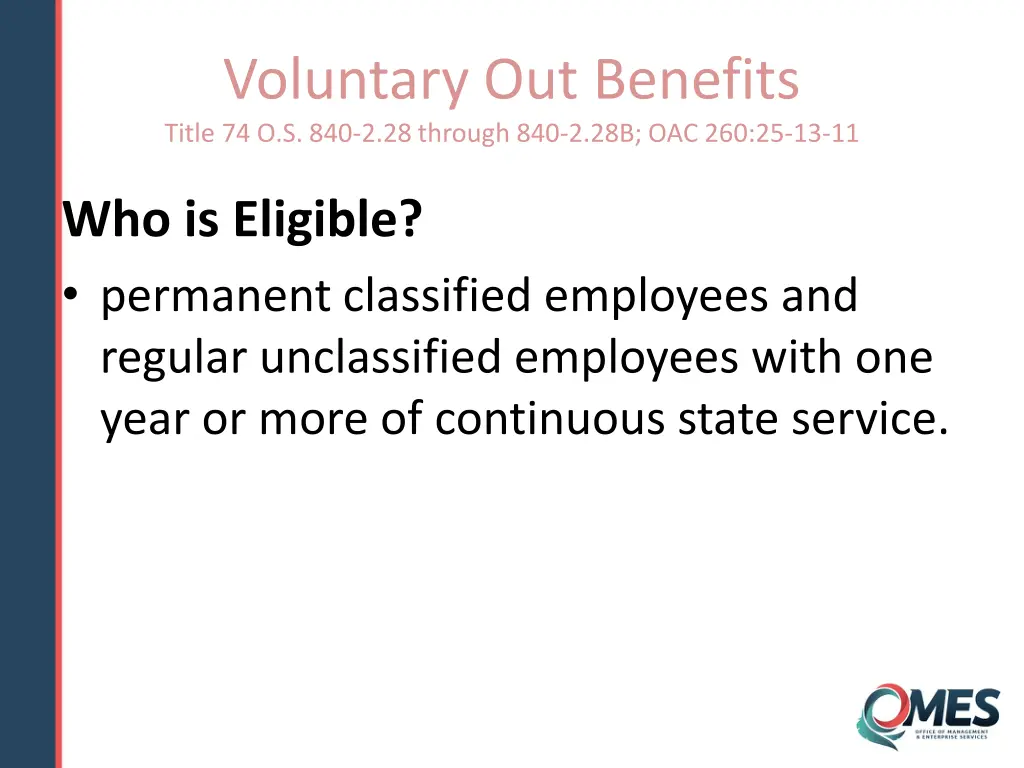 voluntary out benefits title