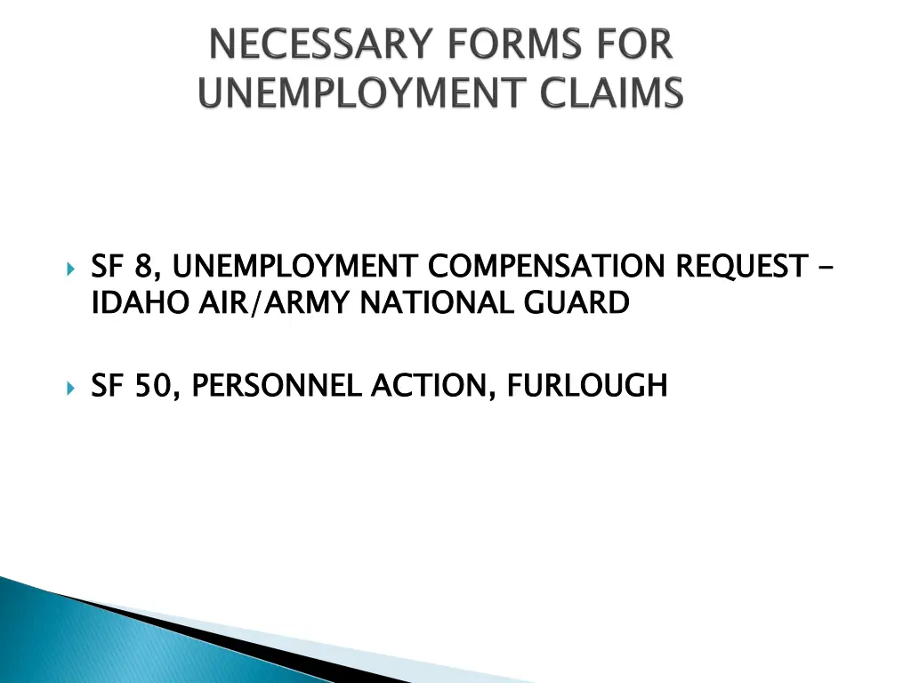 sf 8 unemployment compensation request idaho