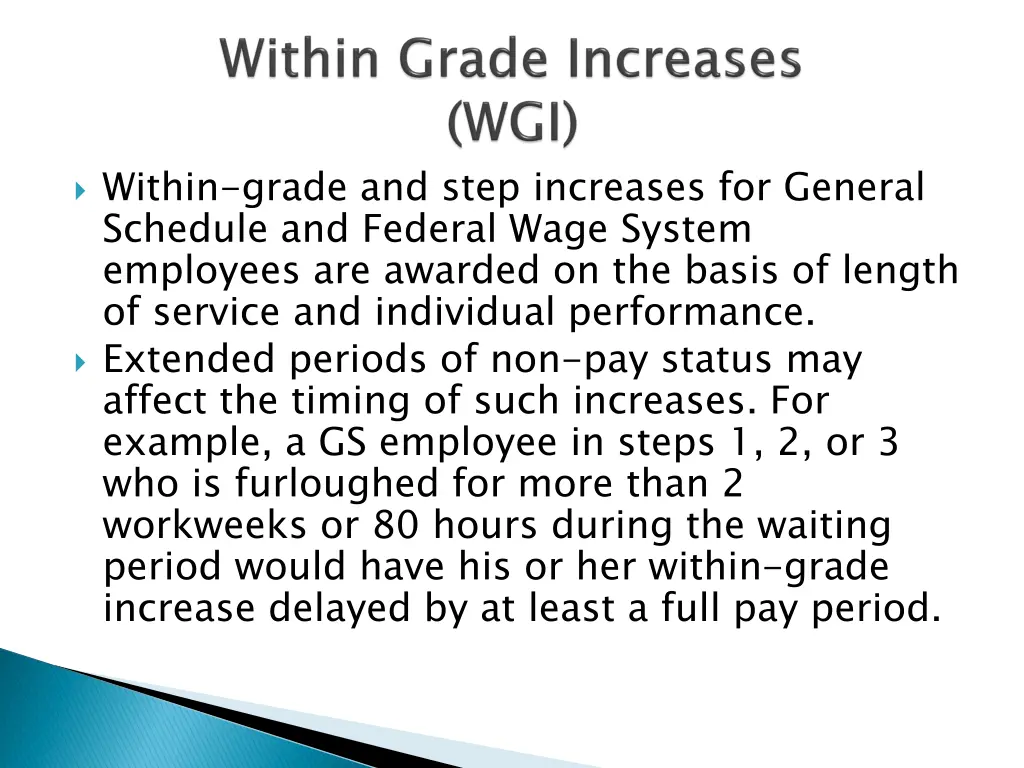 within grade and step increases for general