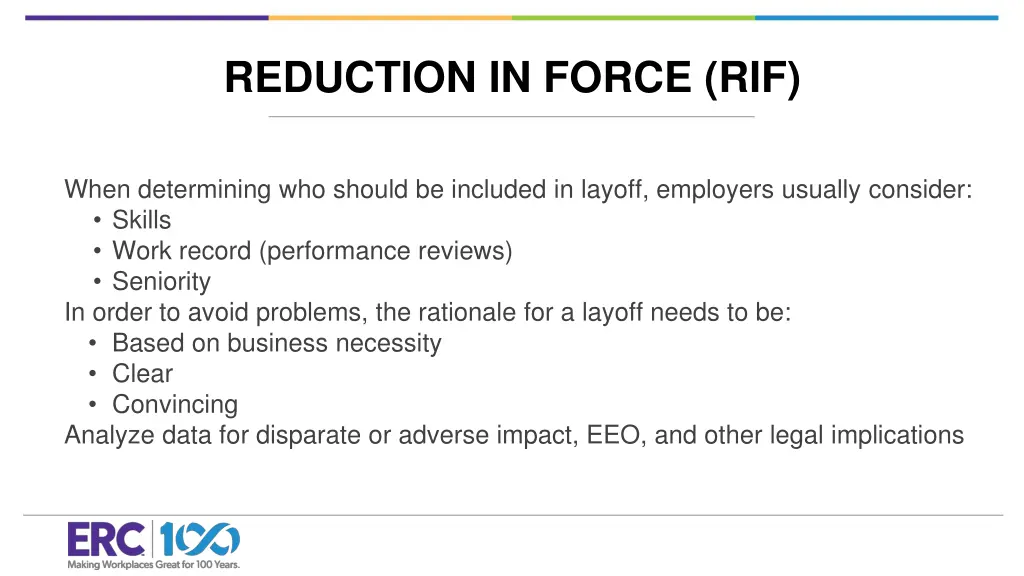 reduction in force rif