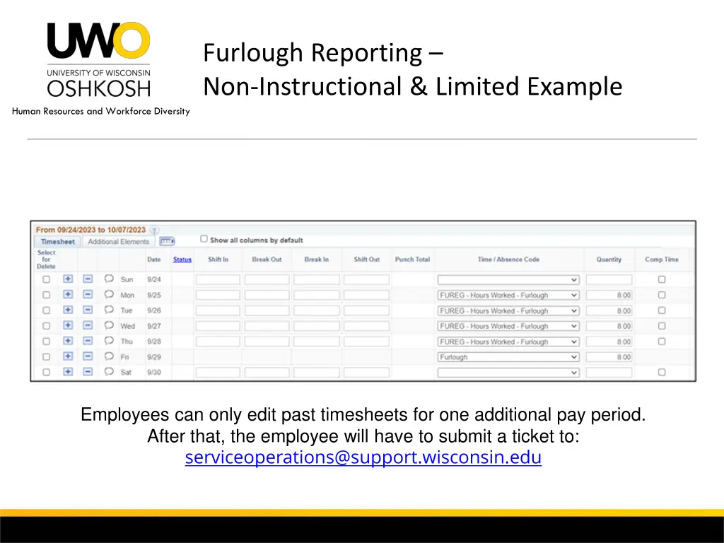 furlough reporting non instructional limited