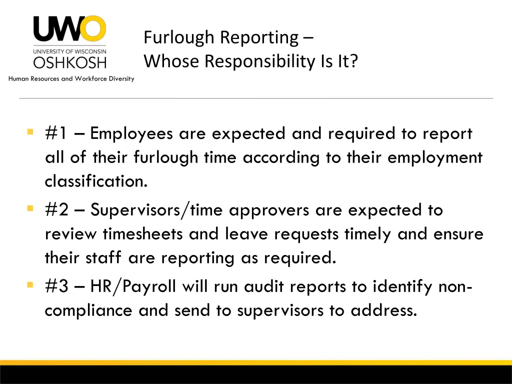 furlough reporting whose responsibility is it