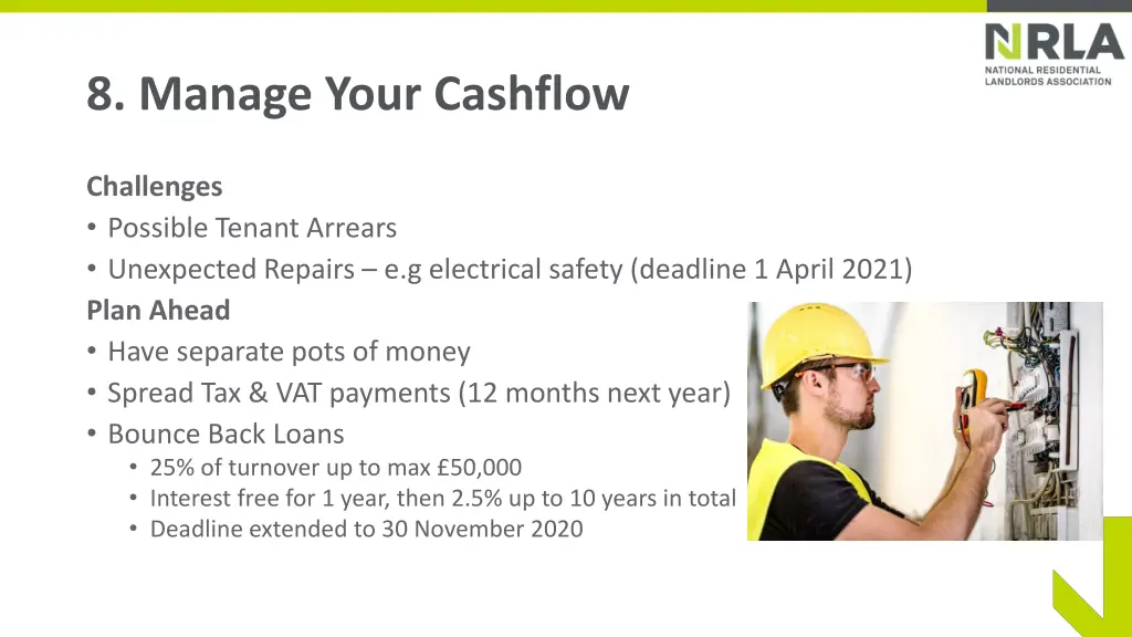 8 manage your cashflow