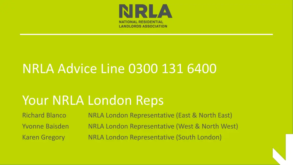 nrla advice line 0300 131 6400