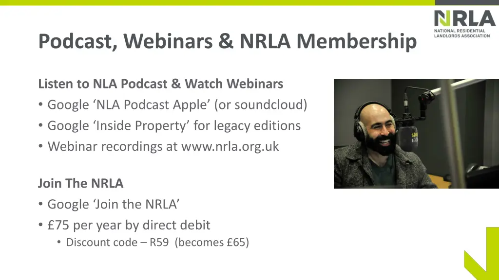 podcast webinars nrla membership