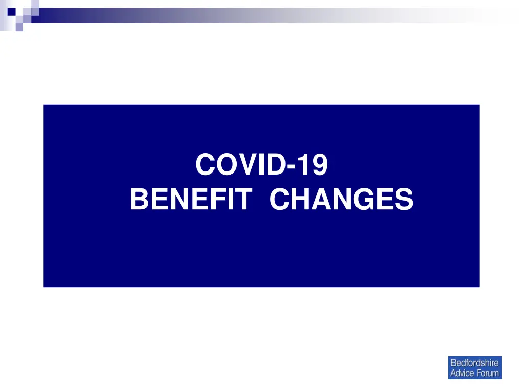 covid 19 benefit changes