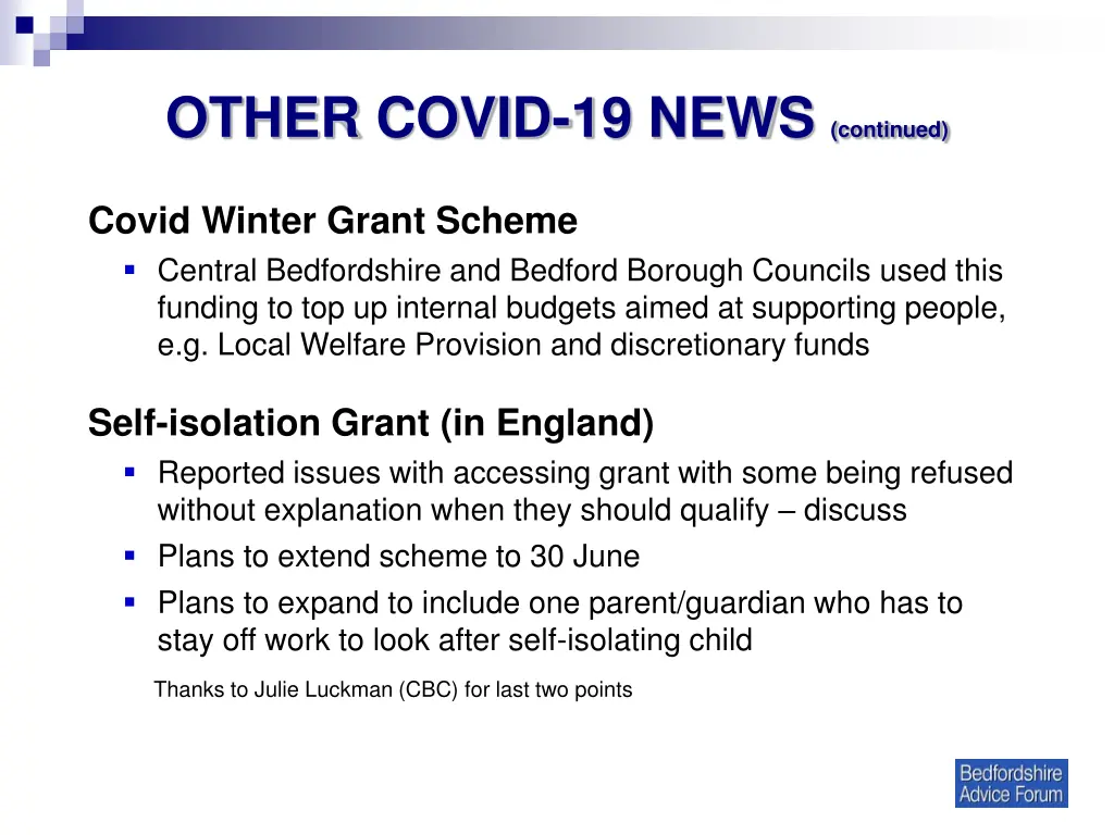 other covid 19 news continued