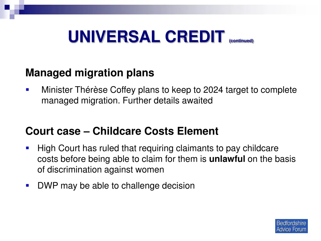 universal credit continued