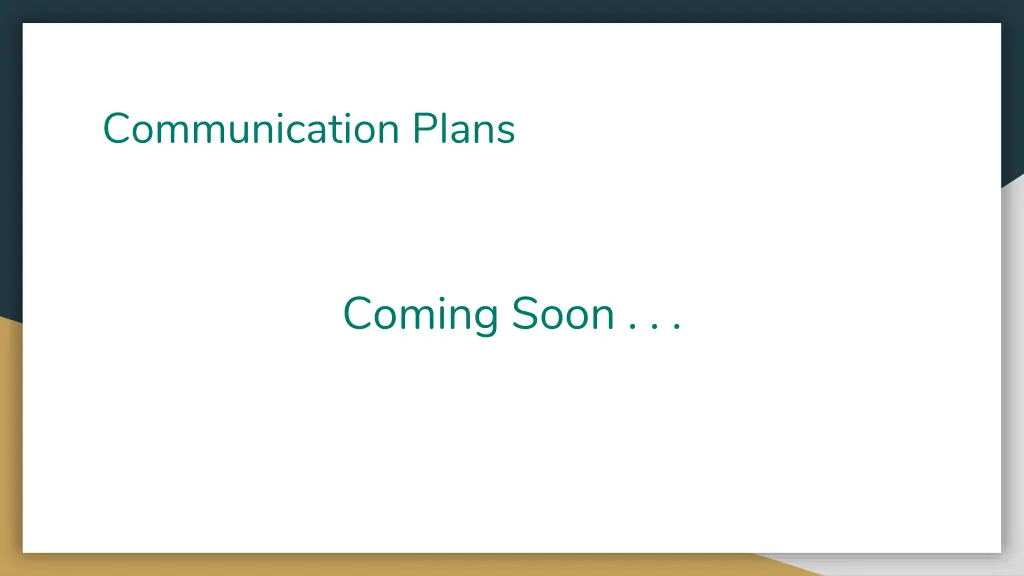 communication plans