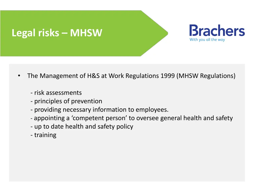 legal risks mhsw