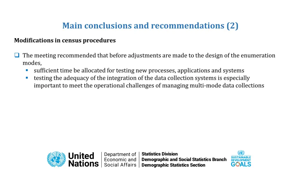 main conclusions and recommendations 2