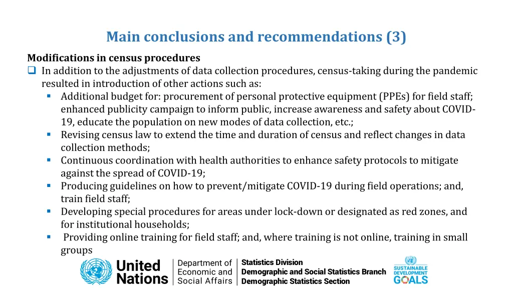 main conclusions and recommendations 3