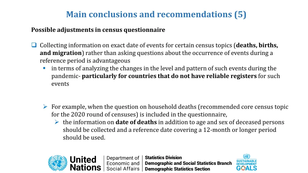 main conclusions and recommendations 5